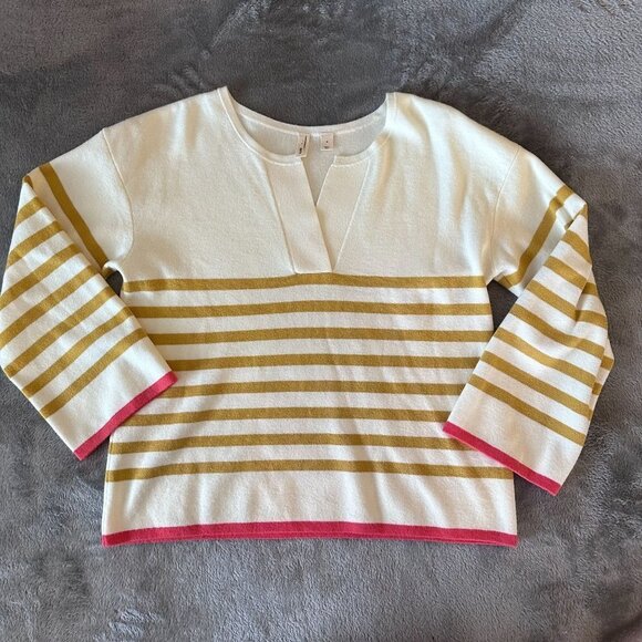 Moth by Anthropologie Boxy Sweater Women's size SMALL Striped - Picture 1 of 6